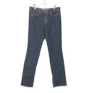 MASSIMO Womens Jeans SZ 12Long Mid Rise Straight Dark‎ Wash Blue